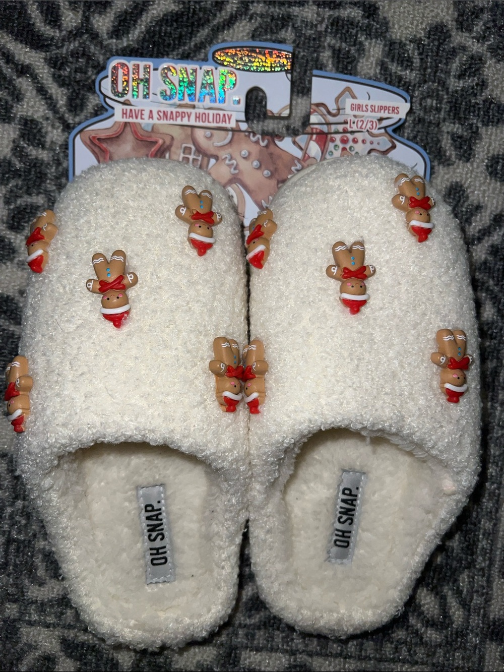 Oh Snap Gingerbread Holiday Slippers